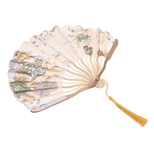 FONDOTIN Traditioneller Faltbarer Handfächer mit Chinesischem Blumenmuster Retro Stil Bühnenfächer für Tanzperformance Eleganter Fächer für Frauen Kompakt und Leicht Tragbar FONDOTIN Traditioneller Faltbarer Handfächer mit Chinesischem Blumenmuster Retro Stil Bühnenfächer für Tanzperformance Eleganter Fächer für Frauen Kompakt und Leicht Tragbar von FONDOTIN