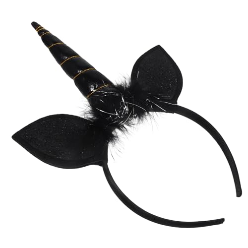 FONDOTIN Unicorn Haarreif für Lustiges Cosplay Haarschmuck Accessoire für Partys Leicht und Rutschfest Geeignet für Halloween und Kreative Aufführungen Schwarz FONDOTIN Unicorn Haarreif für Lustiges Cosplay Haarschmuck Accessoire für Partys Leicht und Rutschfest Geeignet für Halloween und Kreative Aufführungen Schwarz von FONDOTIN