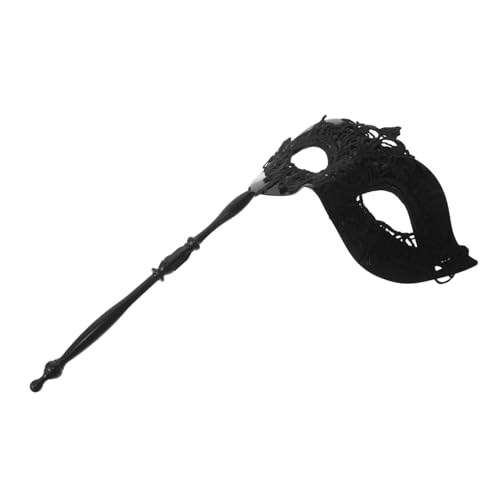 FONDOTIN Venezianische Maskerade Maske mit Stab Filigrane Spitzenverzierung Leichter Handheld Stick für Damen und Herren Geeignet für Halloween Karneval Kostümparty und Maskenball von FONDOTIN