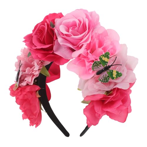 FONDOTIN Vintage Halloween Haarreif mit Realistischen Schmetterlingen und Blumen Leichter Damen Headpiece für Tag Toten Party Mexikanischer Stil Komfortabel und Elegant für Kostüm und FONDOTIN Vintage Halloween Haarreif mit Realistischen Schmetterlingen und Blumen Leichter Damen Headpiece für Tag Toten Party Mexikanischer Stil Komfortabel und Elegant für Kostüm und von FONDOTIN