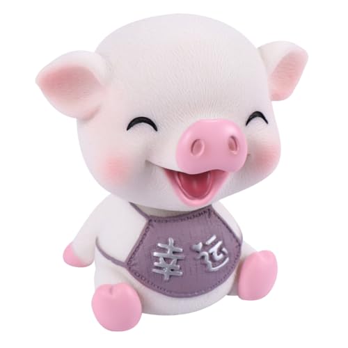 FONDOTIN Wackelkopf Schwein Auto Deko Resin Figur Glücksbringer Mikro Landschaft Auto Innenraum Dekoration Rosa Schielend Stabile Miniatur für Armaturenbrett und Schreibtisch FONDOTIN Wackelkopf Schwein Auto Deko Resin Figur Glücksbringer Mikro Landschaft Auto Innenraum Dekoration Rosa Schielend Stabile Miniatur für Armaturenbrett und Schreibtisch von FONDOTIN