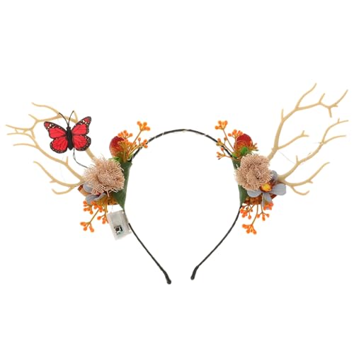FONDOTIN Weihnachtliches Geweih Haarreif Damen Umweltfreundlich Langlebig Festliches Rentier Stirnband für Party Zufällige Farbe FONDOTIN Weihnachtliches Geweih Haarreif Damen Umweltfreundlich Langlebig Festliches Rentier Stirnband für Party Zufällige Farbe von FONDOTIN