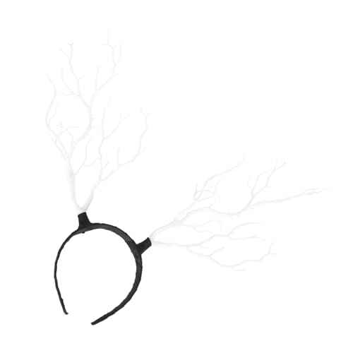 FONDOTIN Weißes Rentier Geweih Haarreif Damen Branch Haarschmuck für Weihnachten Party Cosplay Kostüm Zubehör Langlebig Komfortabel für Erwachsene von FONDOTIN