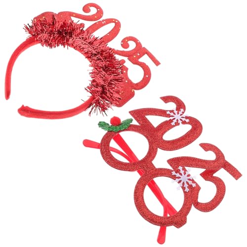 FONDOTIN Year Haarreif Rot Teiliges Stirnband und Brille für Frauen Leichtes Langlebiges Party Accessoire Neujahrsfeier Karneval Cosplay FONDOTIN Year Haarreif Rot Teiliges Stirnband und Brille für Frauen Leichtes Langlebiges Party Accessoire Neujahrsfeier Karneval Cosplay von FONDOTIN