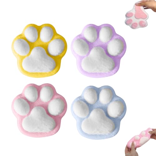 Taba Squishy Katzenpfoten Groß, Handmade fufu Squishy Big Pfote, Squeeze Toy, Anti Stress Squishy Toy Set, Squishy Cat Paw Spielzeug, Taba fufu Squishy Katzenkralle Stressabbauspielzeug (E,4 Stück) von FONDUO
