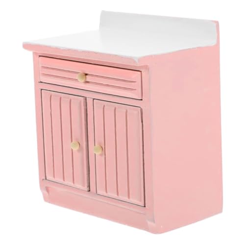 FONGKNOX Puppenhaus-Miniatur-Kochtisch, rosa, Miniatur-Küchenmöbelmodell, 1:12, Simulation, Mini-Holzmöbelzubehör für Puppenhaus-Dekor FONGKNOX Puppenhaus-Miniatur-Kochtisch, rosa, Miniatur-Küchenmöbelmodell, 1:12, Simulation, Mini-Holzmöbelzubehör für Puppenhaus-Dekor von FONGKNOX