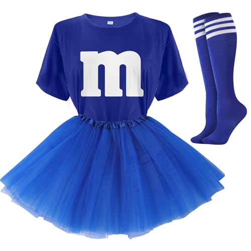 FONYFA Buchstabe M, Halloween-Kostüm, Tutu-Röcke, Frauen-Teamgruppen-T-Shirt, Süßigkeitenkostüm für Halloween, Weihnachten, Blau, L FONYFA Buchstabe M, Halloween-Kostüm, Tutu-Röcke, Frauen-Teamgruppen-T-Shirt, Süßigkeitenkostüm für Halloween, Weihnachten, Blau, L von FONYFA