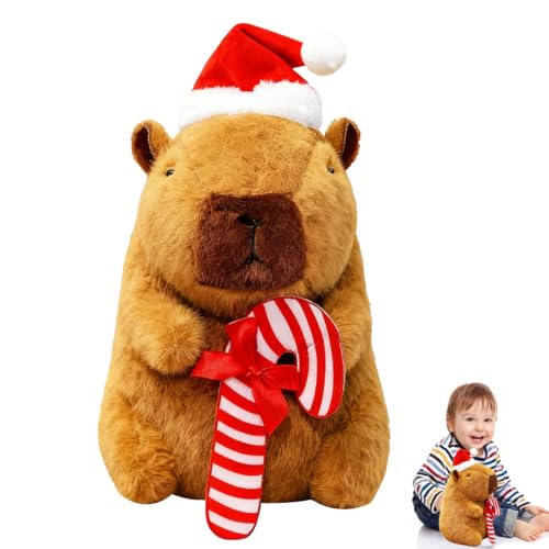 FOPSDGN Weihnachten Capybara Plüschtier, 25 cm Capybara Kuscheltier mit Weihnachten Hut, Niedliche Weiche Wasserschwein Kuscheltier, Plüschtier Wasserschwein, Capybara Plush für Mädchen Jungen FOPSDGN Weihnachten Capybara Plüschtier, 25 cm Capybara Kuscheltier mit Weihnachten Hut, Niedliche Weiche Wasserschwein Kuscheltier, Plüschtier Wasserschwein, Capybara Plush für Mädchen Jungen von FOPSDGN
