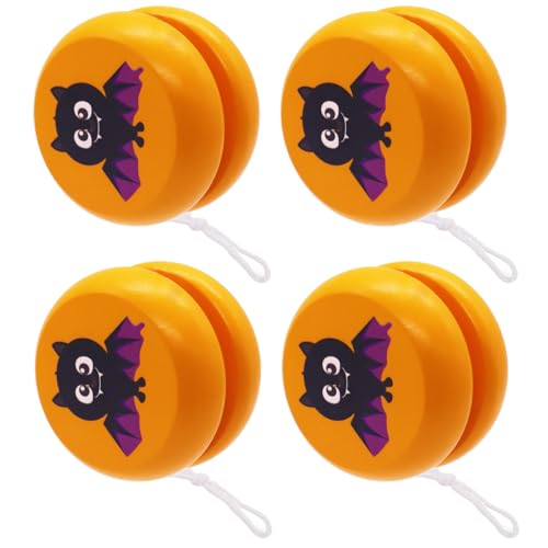 Halloween Fledermaus JoJo Set - FOPSDGN mit 4 Stück Holz JoJo Kinder, Halloween kinderspielzeug, JoJo für Kinder Mitgebsel, Kindergeburtstag Gastgeschenke, Partys und Feiern von FOPSDGN