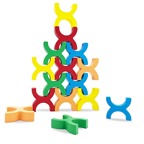 Balance Holzspielzeug Stapelspiel Holz Montessori kleine Geschenk Spielzeug für Junge mädchen Kinder 3 4 5 Jahre Geburtstagsgeschenk von FOR21JOYS