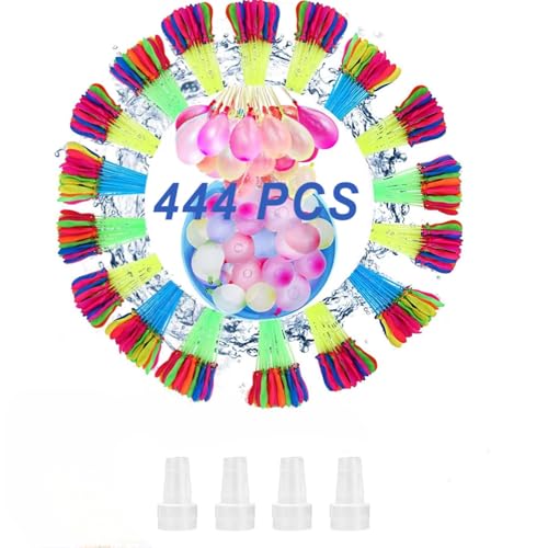 444 Stück wasserbomben selbstschließend, 60 sekunden schnellfüller, wasserbomben luftballons balloons selbst, farbige wasserballon, sommer party, wasserschlacht für wasser spiele von FORDJA