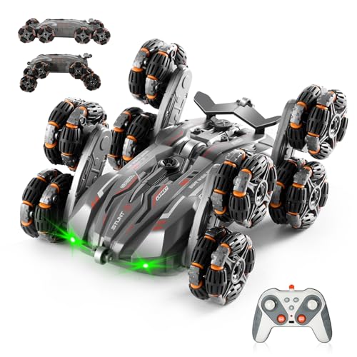 FORESTDREAM 8-Rad Fernsteuerungsauto für Kinder, geeignet für 4-10 Jahre, mit Fernbedienung, Drift-Funktion, Nebeleffekten und 2,4 GHz Technologie – Perfekt für Spielspaß und Action (Schwarz) von FORESTDREAM