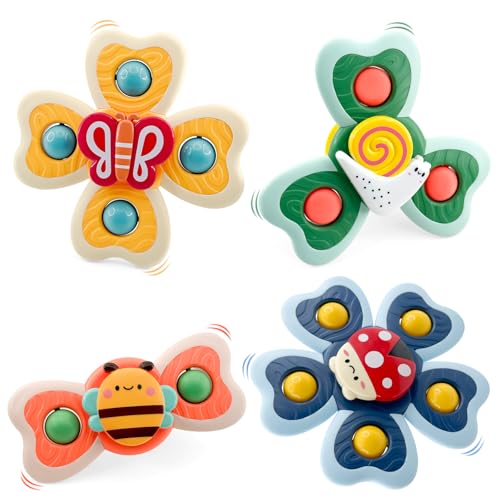 4 Stück Saugnapf Spielzeug Baby,Badespielzeug Baby ab 3 Monate,Förderung von Motorik und Sensorik,Sicheres Badewannenspielzeug Babys,Saugnapf Spinner Spielzeug 1-3 Geburtstagsgeschenk 4 Stück Saugnapf Spielzeug Baby,Badespielzeug Baby ab 3 Monate,Förderung von Motorik und Sensorik,Sicheres Badewannenspielzeug Babys,Saugnapf Spinner Spielzeug 1-3 Geburtstagsgeschenk von FORETOGO