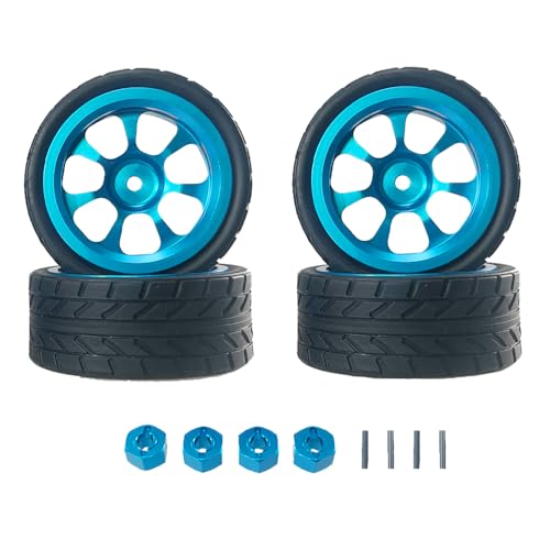 for 1/14 14301 14303 Fernbedienung Rc Auto Änderung Aktualisieren Metall Rad Hub Reifen Stecker Ersatzteile(Blauw) von FORMIAHA