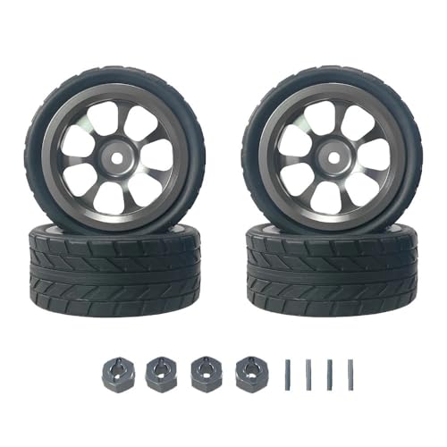 for 1/14 14301 14303 Fernbedienung Rc Auto Änderung Aktualisieren Metall Rad Hub Reifen Stecker Ersatzteile(Titanium) von FORMIAHA