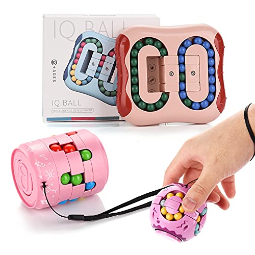FORMIZON 3pcs Magic Bean Cube, Rotating Cube, Sensorisches Spielzeug Stressabbau Spielzeug, Kreatives Lernspielzeug für Kinder Erwachsene(Rosa.Lila) von FORMIZON