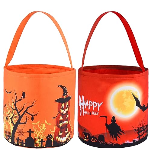 FORMIZON Halloween Taschen LED, 2 Stück Leuchtend Halloween Süßigkeiten Tasche mit 3 Modi, Halloween Süßigkeiten Eimer für Süßes, Geschenktasche für Halloween Karneval Party FORMIZON Halloween Taschen LED, 2 Stück Leuchtend Halloween Süßigkeiten Tasche mit 3 Modi, Halloween Süßigkeiten Eimer für Süßes, Geschenktasche für Halloween Karneval Party von FORMIZON