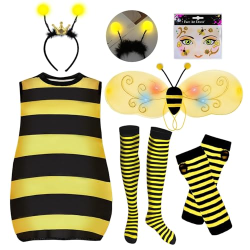 FORMIZON Hummel Kostüm Erwachsene, Große Größen Bienenkostüm Erwachsene, Biene Kostüm mit Glühende Flügel und Haarbänder, Faschingskostüme für Erwachsene Karneval Dress Up Party Cosplay FORMIZON Hummel Kostüm Erwachsene, Große Größen Bienenkostüm Erwachsene, Biene Kostüm mit Glühende Flügel und Haarbänder, Faschingskostüme für Erwachsene Karneval Dress Up Party Cosplay von FORMIZON