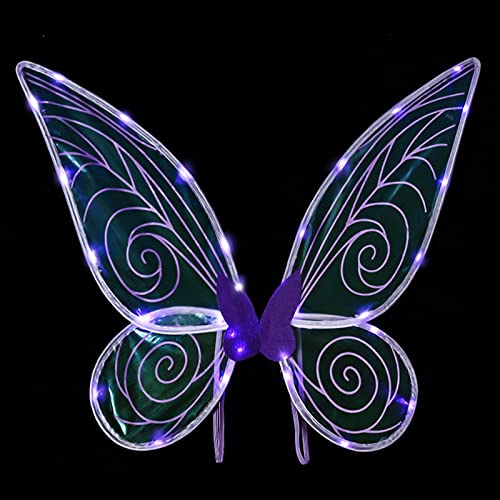 FORMIZON Leuchtende Feenflügel, Kinder leuchtende Fee Flügel mit Lichtern, Leuchtende Schmetterlingsflügel Engel Kostüm Kinder Karneval Requisiten Cosplay, Elfen Flügel Geschenk für Mädchen (Violett) von FORMIZON