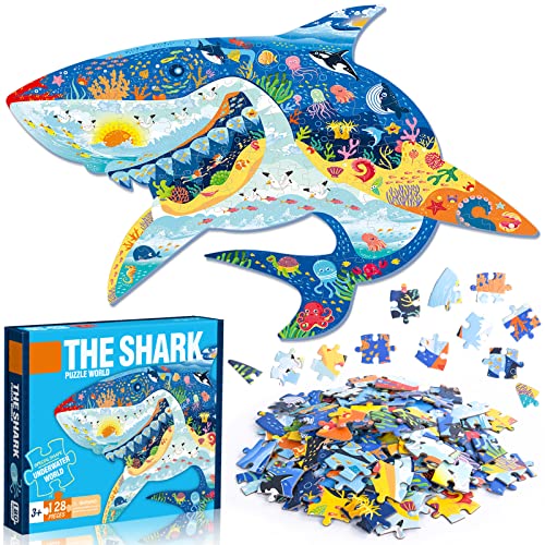 FORMIZON Puzzle Kinder, 128 Teile tierische Puzzleteile, Ocean Puzzle Spielzeug, Pädagogisches Spielzeug, Kinderpuzzle Geschenk für Jungen Mädche ab 5-12 Jahren von FORMIZON