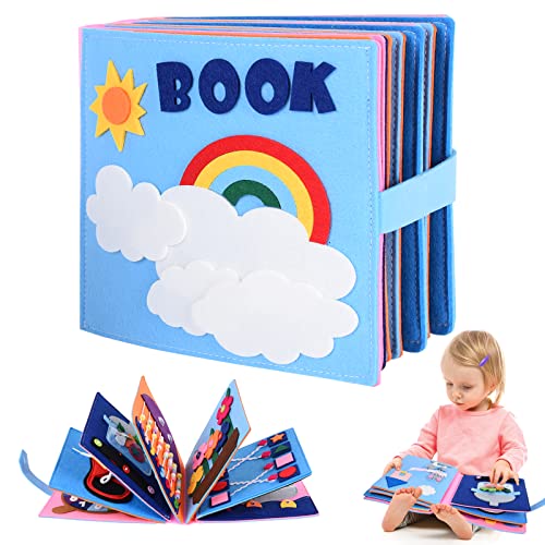 FORMIZON Quiet Book Montessori Spielzeug, 3D-Filz-Beschäftigungsbuch Pädagogisches Sensorisches Spielzeug, Vorschulkinder Lernen Sensorisches Spielzeug Busy Book, Lernspielzeug für Kleinkinder (1) von FORMIZON