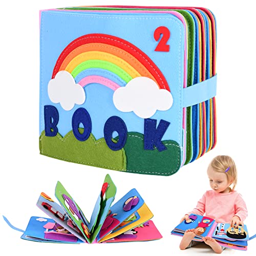 FORMIZON Quiet Book Montessori Spielzeug, 3D-Filz-Beschäftigungsbuch Pädagogisches Sensorisches Spielzeug, Vorschulkinder Lernen Sensorisches Spielzeug Busy Book, Lernspielzeug für Kleinkinder (2) von FORMIZON