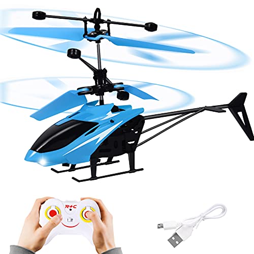 FORMIZON RC-Hubschrauber, Ferngesteuerter Hubschrauber mit Fernsteuerung und LED-Licht, Mini-Fernhubschrauber für Kinder, Drinnen und draußen RC Helikopter Flugspielzeug für Geschenk (Blau) von FORMIZON