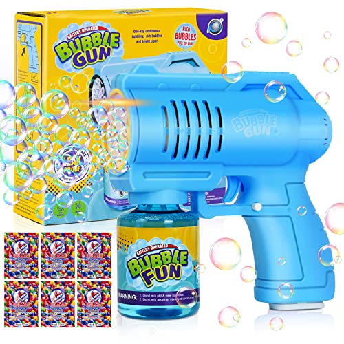 FORMIZON Seifenblasenpistolen, Bubble Machine Automatische mit 130ML Seifenblasenlösung, Seifenblasenpistole für Kinder mit 60ML Seifenblasenkonzentrat, Blasenspielzeug Geschenk für Party (Blau) von FORMIZON