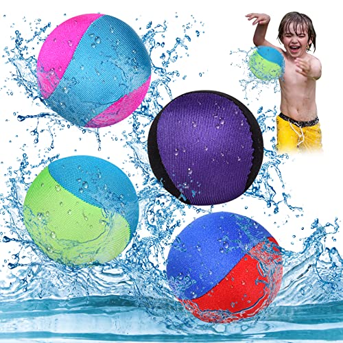 FORMIZON Wasserball Springender, 4 Stück Wasser Bouncing Ball, Wasserbälle Sprungball, Wasserhüpfball Schnelltrocknender für Jugendliche und Erwachsene Schwimmbad, Strand, Outdoor Aktivitäten (4pcs) von FORMIZON