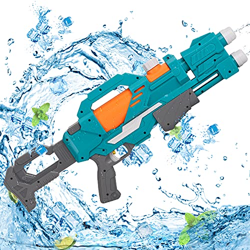 FORMIZON Wasserpistole Spielzeug 2-Düsen, Wasser Blaster Spritzpistolen für Kinder, Wasserspritzpistolen Spielzeug für Kinder mit 600ML Wassertank Kinder Sommer Spielzeug für Pool Strand Party (Blau) von FORMIZON