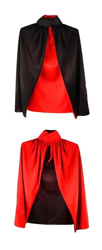 FORNOR Wendbarer kurzer Umhang für Halloween, Schwarz (12526) von FORNOR