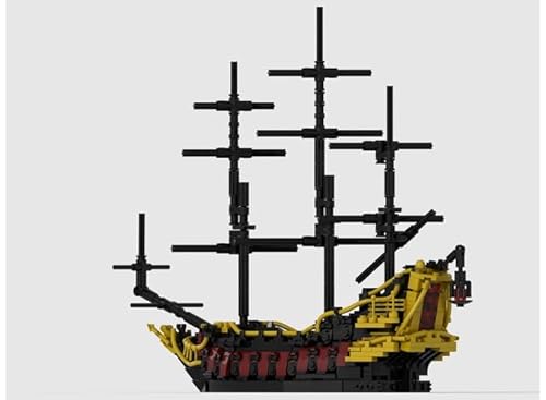 FORTTS Piratenschiff-Technologieblöcke, The Queen Anne's Revenge, großes rotes Piratenschiff-Klemmblock-Set, 815 Teile, Blöcke, Modell, Geschenk for Erwachsene und Jugendliche von FORTTS