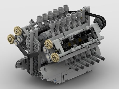 V12-Motor-Modellbausatz, der funktioniert, Motor mit Getriebe, 788-teilige Blöcke, BAU-MOC-Set, DIY-pädagogisches Wissenschaftsmotor-Set for Erwachsene von FORTTS