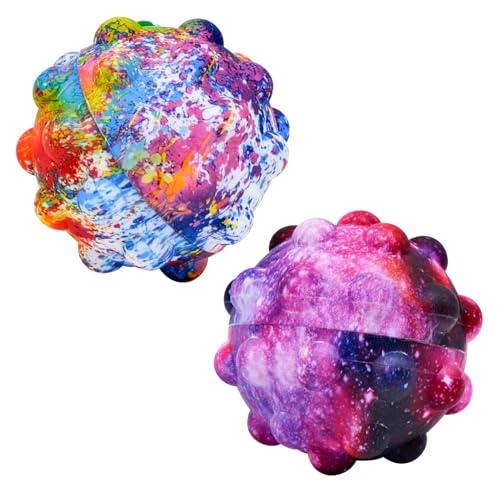 FORYNXHWIN 2 Stück Pop It Fidget Stressbälle, bunte Silikon-3D-Push-Bubble-Pop-It-Stressball, sensorischer Ball, Spielzeug für Kinder und Erwachsene, Handübung, Partytütenfüller für Kinder FORYNXHWIN 2 Stück Pop It Fidget Stressbälle, bunte Silikon-3D-Push-Bubble-Pop-It-Stressball, sensorischer Ball, Spielzeug für Kinder und Erwachsene, Handübung, Partytütenfüller für Kinder von FORYNXHWIN