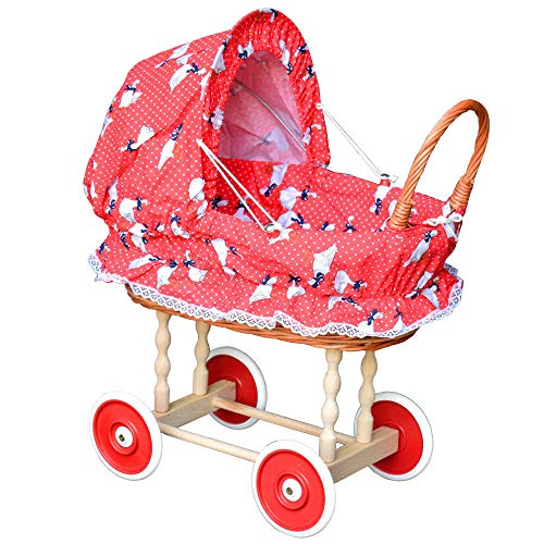 FORYOURPROTECTION Puppenwagen aus Weide Holz Weidenwagen Kinderwagen Weidenpuppenwagen Verschieden Motive (ROT | mit Gänschen) FORYOURPROTECTION Puppenwagen aus Weide Holz Weidenwagen Kinderwagen Weidenpuppenwagen Verschieden Motive (ROT | mit Gänschen) von FORYOURPROTECTION