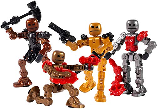 Klikbot Zing, Serie 2 Bösewichte - Komplett-Set mit 4 beweglichen Action-Figuren mit Waffen und Zubehör, inklusive Thrash, Bash, Warp und Blaze von FOSUBOO