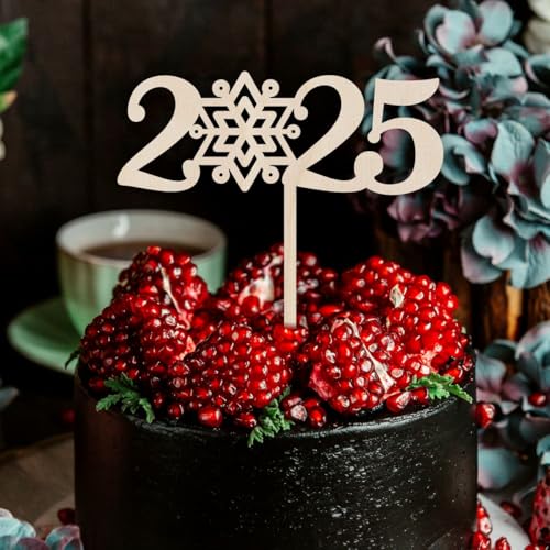 CAKE TOPPER 2025 aus Holz - Tortendeko & Kuchendeko - Silvester - Torten-stecker von FOTOFOL