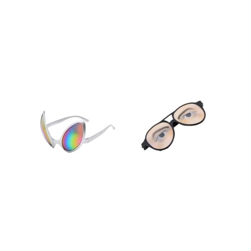 FOVAOK Lustige Brille, Sonnenbrille, Regenbogen-Gläser, Outdoor-Sportbrille, Partyzubehör, lustige Brille, Zubehör (2 Stück 03) von FOVAOK