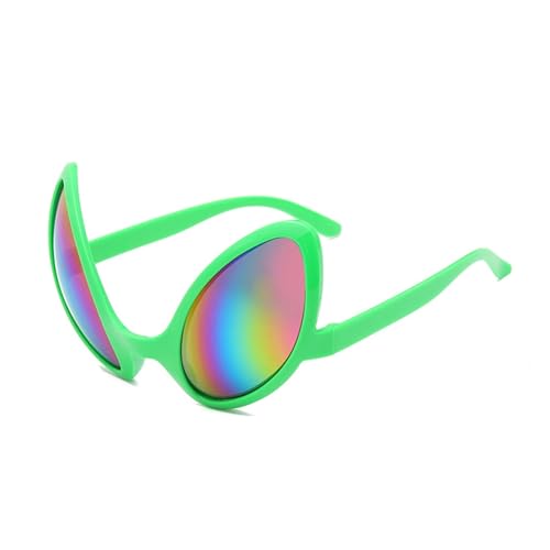 FOVAOK Lustige Brille mit grünem rosa Kontrast, Hip-Hop, asymmetrisch, dreieckig, Party-Dekorationen (B 01) von FOVAOK