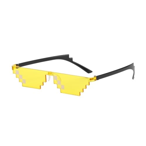 FOVAOK Mosaik-Sonnenbrille, Trick-Spielzeug, Thug Life Brille, Pixel, Schwarz, Mosaik, Sonnenbrille, coole Witze, lustiges Spielzeug (C8) von FOVAOK
