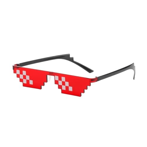 FOVAOK Mosaik Sonnenbrille Trick Toy Thug Life Glasses Deal With It Brille Pixel Schwarz Mosaik Sonnenbrille Coole Witze Lustige Spielzeug (C3) von FOVAOK