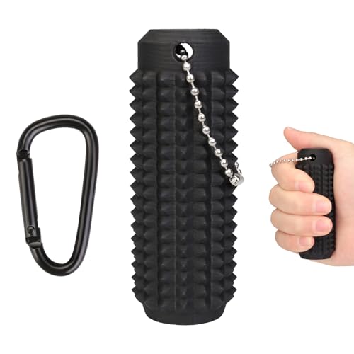 Little Ouchies Spiky Fidget Keychain - Schmerz-Stim Angstabbau-Spielzeug für Erwachsene, langlebiges ABS-Stressabbau-Geschenk, leises tragbares sensorisches Werkzeug für Büro und Reisen (Schwarz) von FOWSRHRG