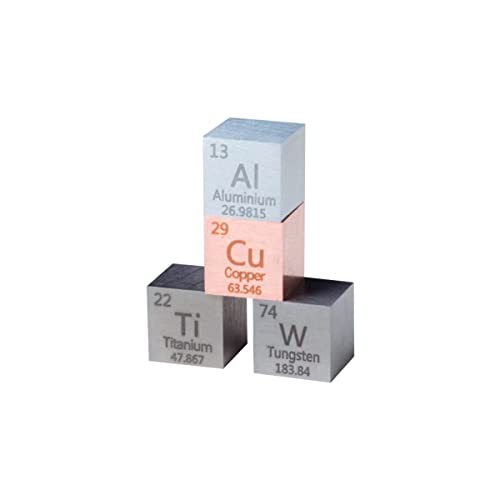 4Pcs Elementwürfel Dichte Würfel Set - 10mm Element Cubes Aluminium Titan Kupfer Wolfram Metallwürfeln für Senden eines Geschenks 4Pcs Elementwürfel Dichte Würfel Set - 10mm Element Cubes Aluminium Titan Kupfer Wolfram Metallwürfeln für Senden eines Geschenks von FOXSMZZ