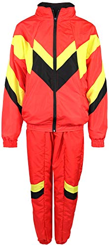 80er Jahre Kostüm für Erwachsene Premium 80s Trainingsanzug Assianzug Assi - Herren Größe S-XXXXL - Fasching Karneval Anzug, Farbe rot gelb schwarz, Größe: XL von Foxxeo