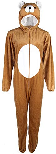 Foxxeo Bären Kostüm für Erwachsene Damen Herren Tier Overall Tierkostüm GröÃŸe S-XXXL - Bär Fasching Karneval, GröÃŸe:S von Foxxeo