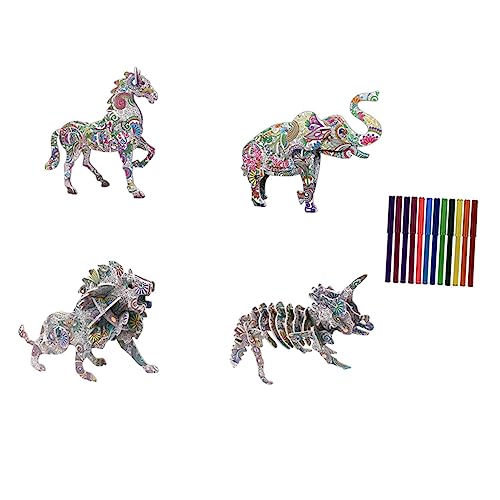 FOYTOKI 1 Satz DIY Graffiti Puzzle Kinderpuzzle mit Farben Stiften Kreatives Bastelspielzeug für Eltern Aktivitäten für Geburtstagsfeiern und von FOYTOKI