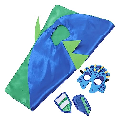 FOYTOKI 1 Satz Dinosaurier-Umhang-Set Umhang mit Drachenkapuze Performance-Kostüm für Kinder Maske Kinderkleidung Cosplay-Kostüm für Kinder Party-Performance-Kostüm bilden Mantel Polyester von FOYTOKI