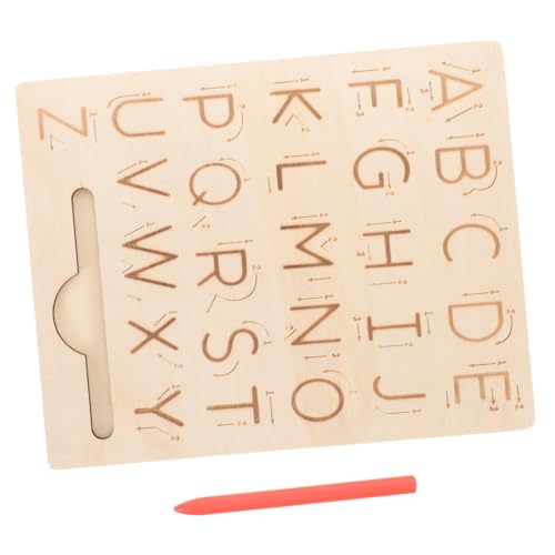 FOYTOKI 1 Satz Holz Nachzeichnungsbrett für Doppelseitige Übungstafel für Buchstaben und Zahlen Kreatives Montessori Lernspielzeug Fördert Motorische Fähigkeiten und Spaß Beim Lernen von FOYTOKI