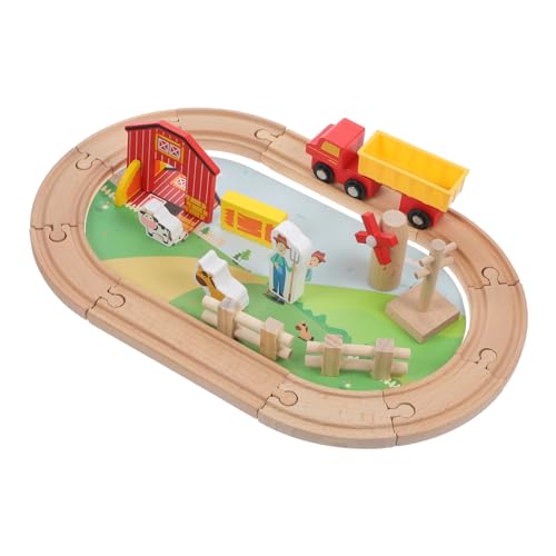 FOYTOKI 1 Satz Holzeisenbahn-Set, Holzeisenbahngleise, Spielzeugauto, Eisenbahnspielzeug, Lustiges Holzspielzeug FOYTOKI 1 Satz Holzeisenbahn-Set, Holzeisenbahngleise, Spielzeugauto, Eisenbahnspielzeug, Lustiges Holzspielzeug von FOYTOKI