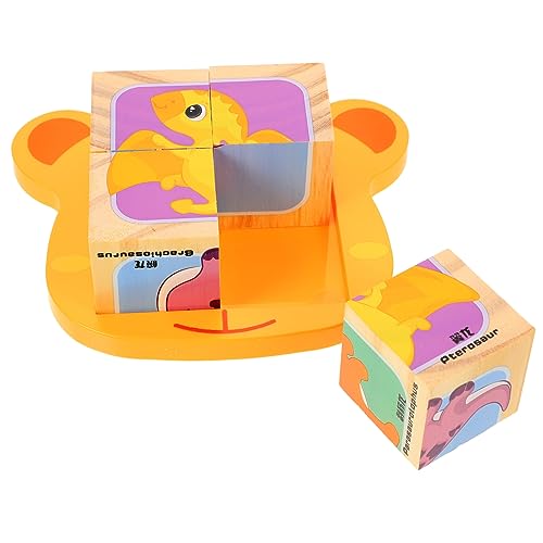 FOYTOKI 1 Satz Holzpuzzle Dinosaurier Seiten Puzzle für Pädagogisches Holzspielzeug Kognitiven Fähigkeiten Sicher und Kreativ von FOYTOKI